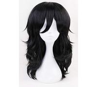 Biamoxer 45cm My Hero Academia Baku no Hero Shouta Aizawa Cosplay Wigs Black Wavy Cos Hair Wig Heat Resistant Cosplay Costumes XL Wig Only