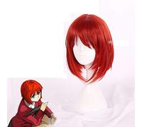 Biamoxer Chise Hatori l'ancien magus & # 39 perruque de mariée rouge court cheveux raides du visage Anime Cosplay taille unique