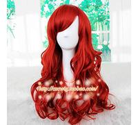 Biamoxer nouveau la petite sirène perruque rouge foncé vague de corps perruque Cosplay princesse Ariel perruque jeu de rôle Costume cheveux taille unique
