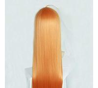 Biamoxer P5 90 cm Persona 5 Futaba Sakura Cosplay perruques longue droite Orange résistant à la chaleur Anime Cosplay Costume perruque une taille perruque seulement