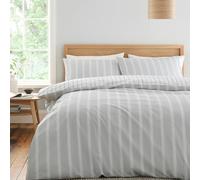 Bianca Ashford Parure de lit Double réversible en Percale de Coton 200 Fils avec taies d'oreiller Gris argenté
