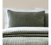 Bianca Attica Paire de taies d'oreiller brodées en Velours Vert