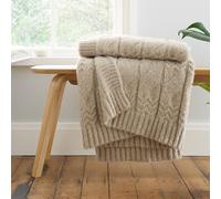 Bianca Couverture Douillette en Tricot torsadé Naturel 130 x 170 cm