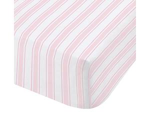 Bianca Drap-Housse Double en Coton à Carreaux et Rayures Rose