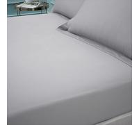 Bianca Drap-Housse Double en Coton égyptien 180 Fils Gris argenté
