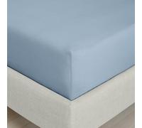 Bianca Drap-Housse en Percale de Coton 200 Fils pour lit King Size Bleu