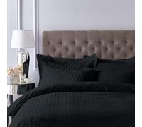 Bianca Drap-Housse en Satin de Coton 300 Fils pour lit King Size Noir