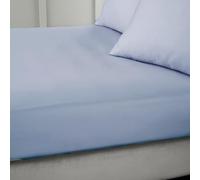 Bianca Drap-Housse en Satin de Coton 400 Fils Bleu