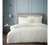 Bianca Fine Linens Bedding Parure de lit avec Housse de Couette et taies d'oreiller en Coton égyptien 180 Fils Crème King Size
