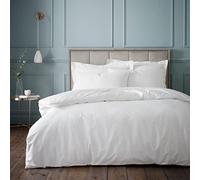 Bianca Fine Linens Bedding Parure de lit en Coton égyptien 180 Fils avec Housse de Couette et taies d'oreiller Blanc