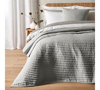 Bianca Fine Linens Couvre-lit matelassé pour Chambre à Coucher Gris argenté 220 x 230 cm