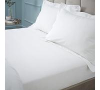 Bianca Fine Linens Drap-Housse en Coton égyptien 180 Fils pour lit Double 34 cm de Profondeur Blanc