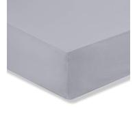 Bianca Fine Linens Drap-Housse en Percale de Coton 200 Fils pour lit King Size 32 cm de Profondeur Gris