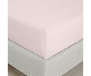 Bianca Fine Linens Drap-Housse en Percale de Coton 200 Fils pour lit King Size 32 cm de Profondeur Rose pâle