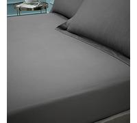 Bianca Fine Linens Drap-Housse pour Chambre à Coucher en Coton égyptien 180 Fils Gris Anthracite 34 cm de Profondeur