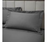 Bianca Fine Linens Housse de Coussin en Coton égyptien Oxford 180 Fils 50 x 75 cm + Bordure avec Fermeture à Rabat Gris Anthracite