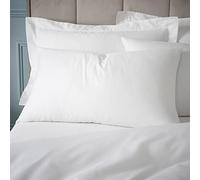 Bianca Fine Linens Lot de 2 taies d'oreiller en Coton égyptien 180 Fils avec Fermeture à Rabat Blanc 50 x 75 cm