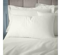 Bianca Fine Linens Lot de 2 taies d'oreiller en Coton égyptien 180 Fils avec Fermeture à Rabat Crème 50 x 75 cm