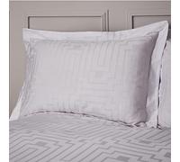 Bianca Fine Linens Lot de 2 taies d'oreiller en Satin Jacquard Oxford 50 x 75 cm + Bordure Blanc