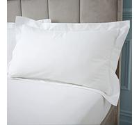Bianca Fine Linens Taie d'oreiller en Coton égyptien Oxford 180 Fils 50 x 75 cm + Bordure avec Fermeture à Rabat Blanc