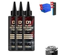 Bianca Glass Polishing Liquid D1, Bomini Car Glass Polishing Compound Windshield Cleaner Oil Film Remover, Waterspot Oil Film Remover, Anti-Fog Hydrophobic Coating Spray (3 pcs)