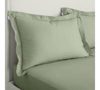 Bianca Paire de taies d'oreiller Oxford en Percale de Coton 200 Fils Vert Sauge
