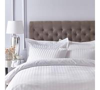 Bianca Paire de taies d'oreiller Standard en Satin de Coton 300 Fils Blanc