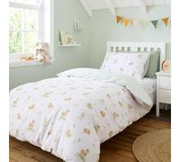 Bianca Parure de lit réversible en Coton avec taie d'oreiller Motif Vache Blanc
