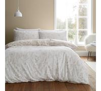 Bianca Parure de lit réversible en Toile de Coton brossé avec taies d'oreiller pour lit King Size Naturel