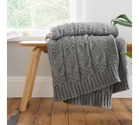 Bianca Plaid en Tricot torsadé Gris 130 x 170 cm