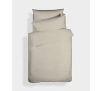 Bianca Plain Dyed Cotton Percale Neutral 200 TC Duvet Set 160 x 220 cm - 50 x 80 cm