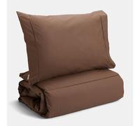 Bianca Plain Dyed Deep Taupe Parure de lit 100% Percale de Coton pour lit de 135 cm