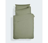 Bianca Plain Dyed Military Green Parure de lit 100% Coton Percale pour lit de 90 cm