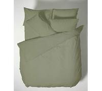 Bianca Plain Dyed Military Green Parure de lit pour lit de 180 cm 100% Coton Percale