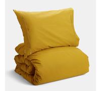 Bianca Plain Dyed Mustard Parure de lit 180 cm 100% Coton Percale