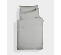 Bianca Plain Dyed Silver Parure de lit 100% Coton Percale pour lit de 90 cm