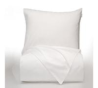 Bianca Plain Dyed White Parure de lit 140 x 220 + 60 x 70 cm