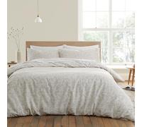 Bianca Shadow Leaves Parure de lit en Coton 200 Fils avec Housse de Couette et taies d'oreiller pour lit King Size Naturel