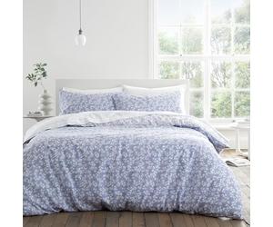 Bianca Shadow Leaves Parure de lit Simple en Coton 200 Fils avec Housse de Couette et taie d'oreiller Bleu français