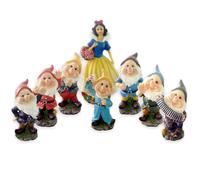 BIANCANEVE 7 NAIN SET DE NAIN POLYRESINE JARDIN GNOMES STATUE V
