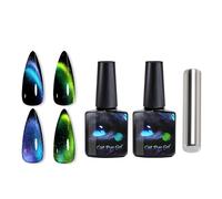 Biancat CatEyeslay Magnetic Gel Polish, 9D Cat Eye Gel Nail Polish, Magnetic Gel Polish With Cat Eye Nail Magnet, Magnetic Cat Eye Gel Nail Polish, For Diy Manicure Art Design (2pcs A)