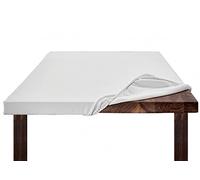 BIANCHERIAWEB Couvre-table molletonné protège-table sous-nappe protection taches feutre blanc élastique sur le bord fabriqué en Italie 100 x 100 cm Blanc