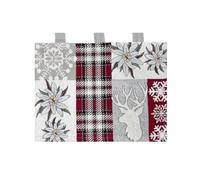 BIANCHERIAWEB Edelweiss Couvre-four pour cuisine universelle chenillé Couverture décoration four rouge