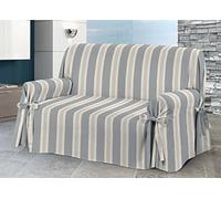 BIANCHERIAWEB Granc - Housse de canapé avec lacets, nœud divers motifs 3 places Gris