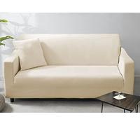 BIANCHERIAWEB Housse de canapé anti-taches élastique péninsule modulable couleur unie modèle parfait 2+3 crème
