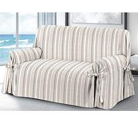 BIANCHERIAWEB Housse de canapé avec Lacets nœud avec Housse de Protection pour canapé, protège-canapé fabriqué en Italie, Fauteuil Couleur Riviera Gris