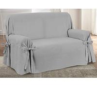 BIANCHERIAWEB Housse de canapé avec lacets nœud divers motifs 3 places gris