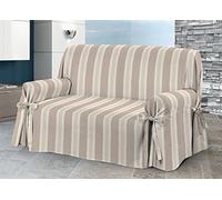 BIANCHERIAWEB Housse de canapé avec Lacets, nœud et Housse de Protection pour canapé, 2 Places, Couleur grancasa Beige