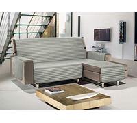 Biancheriaweb Housse de canapé avec méridienne matelassée Modèle Best Gris clair 240 cm