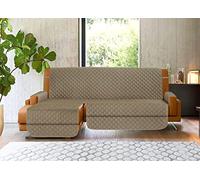 BIANCHERIAWEB Housse de canapé avec péninsule Chaise Longue Sofa Anti-Taches antidérapante matelassée impériale Taupe